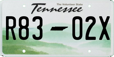 TN license plate R8302X