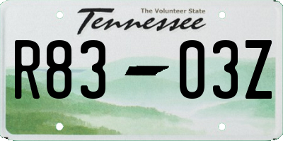 TN license plate R8303Z