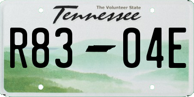 TN license plate R8304E