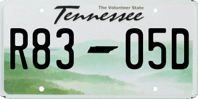 TN license plate R8305D