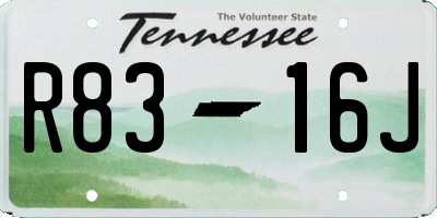 TN license plate R8316J