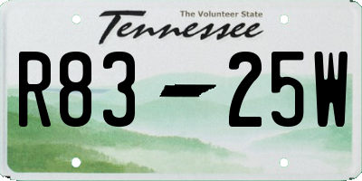 TN license plate R8325W