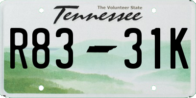 TN license plate R8331K
