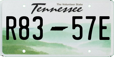 TN license plate R8357E