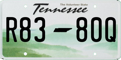 TN license plate R8380Q