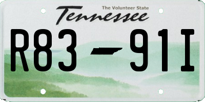 TN license plate R8391I