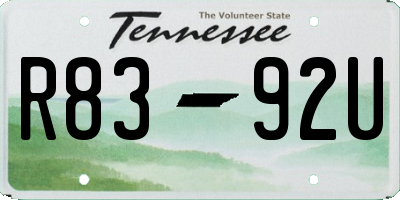 TN license plate R8392U