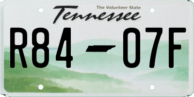 TN license plate R8407F