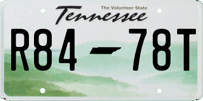 TN license plate R8478T