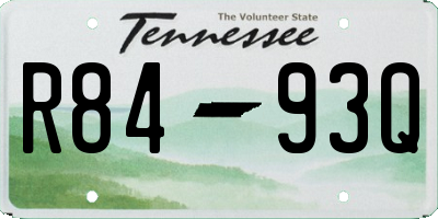 TN license plate R8493Q