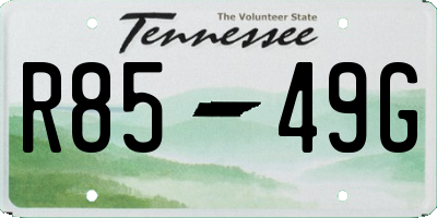 TN license plate R8549G