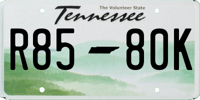 TN license plate R8580K