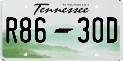 TN license plate R8630D
