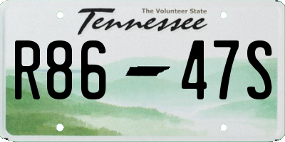 TN license plate R8647S