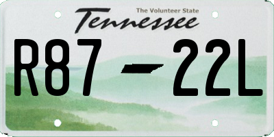 TN license plate R8722L