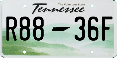 TN license plate R8836F