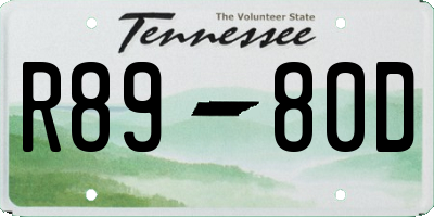 TN license plate R8980D