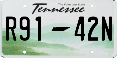 TN license plate R9142N