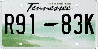 TN license plate R9183K
