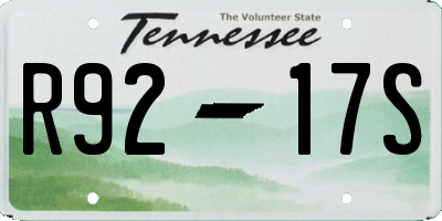 TN license plate R9217S