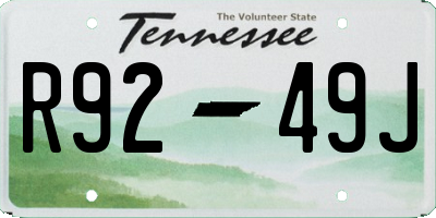 TN license plate R9249J