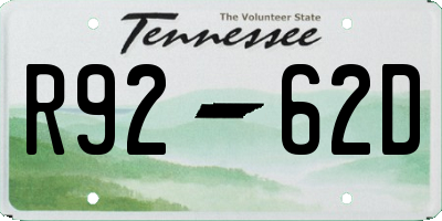 TN license plate R9262D