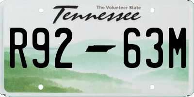 TN license plate R9263M