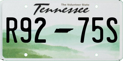 TN license plate R9275S