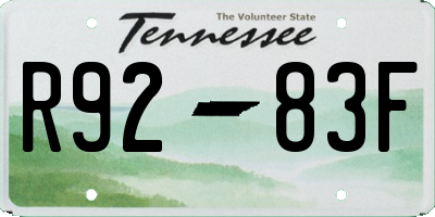 TN license plate R9283F