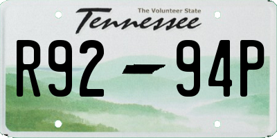 TN license plate R9294P
