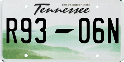 TN license plate R9306N