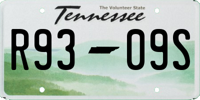 TN license plate R9309S