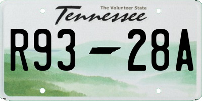 TN license plate R9328A