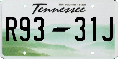 TN license plate R9331J