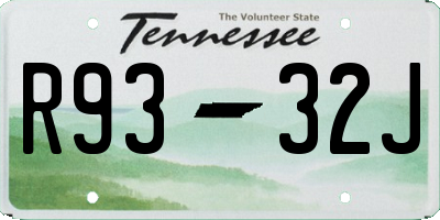 TN license plate R9332J