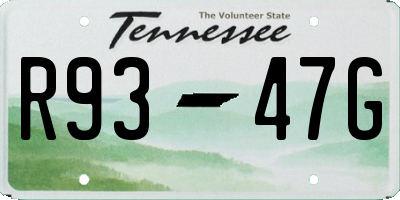 TN license plate R9347G