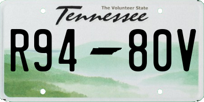 TN license plate R9480V