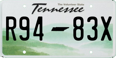 TN license plate R9483X