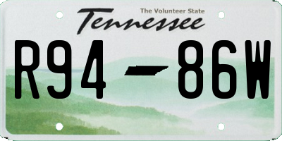 TN license plate R9486W