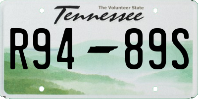 TN license plate R9489S