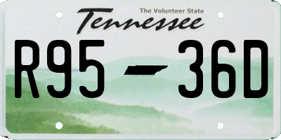 TN license plate R9536D