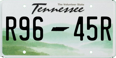 TN license plate R9645R