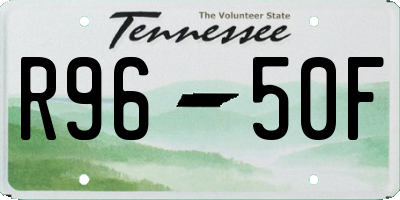 TN license plate R9650F