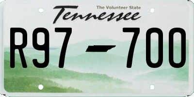 TN license plate R9770O