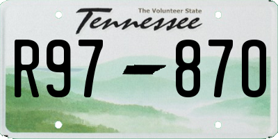 TN license plate R9787O