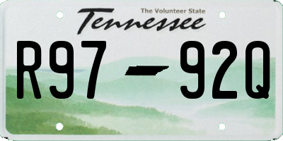 TN license plate R9792Q
