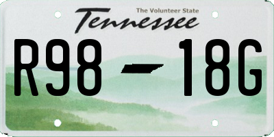 TN license plate R9818G