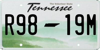 TN license plate R9819M