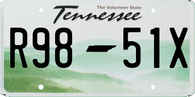 TN license plate R9851X