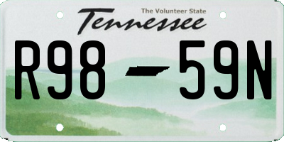 TN license plate R9859N